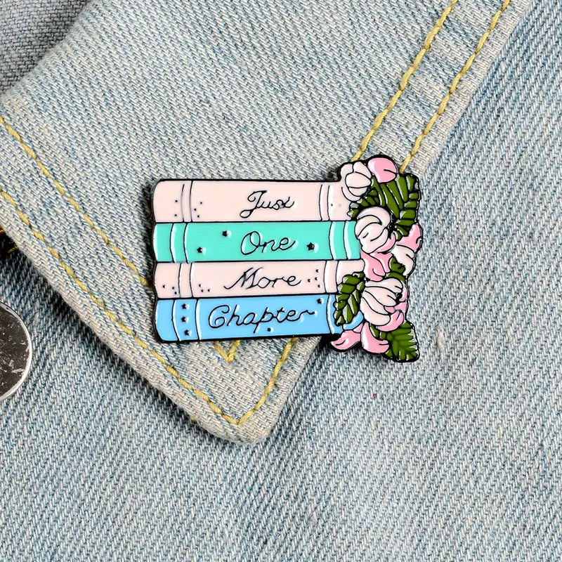Thumbnail: Just One More Chapter enamel badge pin
