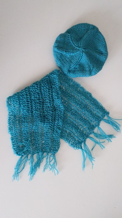 Miniature : ensemble béret + châle pour Little Darling, Siblies