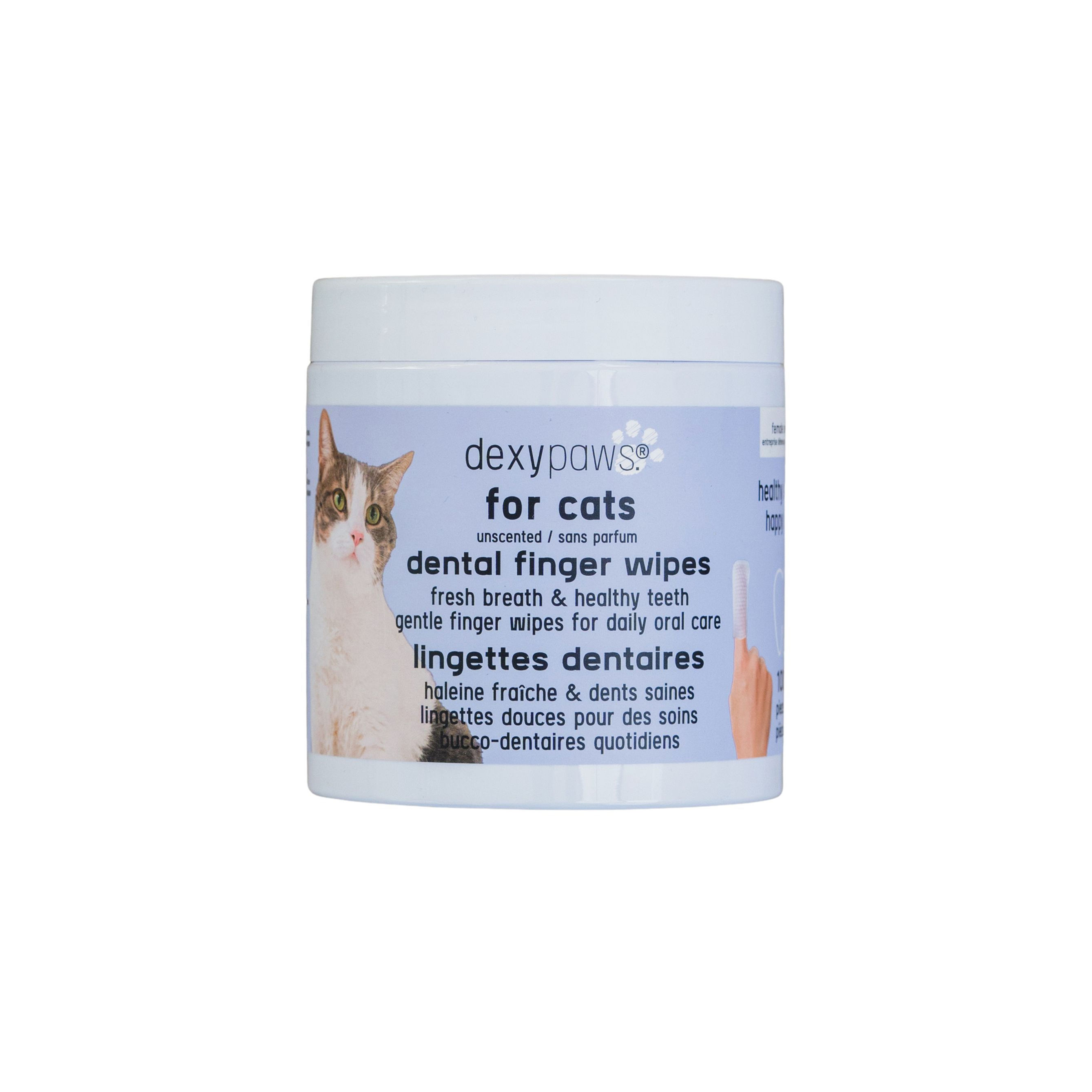 Dexypaws - Lingettes soins dentaires doigt pour chat