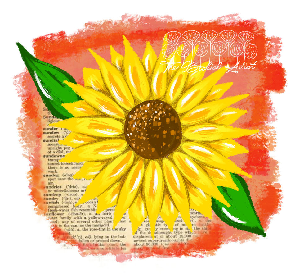 Bookish Red Sunflower