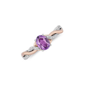 Amazing Amethyst Ring with Diamonds in 18k gold