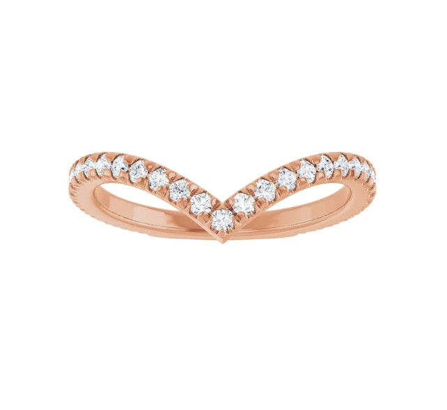 Thumbnail: MWR120 - 14K Heart Shaped Wedding Ring (White/Yellow/Rose Gold)