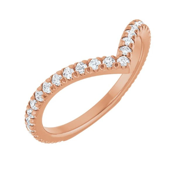 Thumbnail: MWR120 - 14K Heart Shaped Wedding Ring (White/Yellow/Rose Gold)
