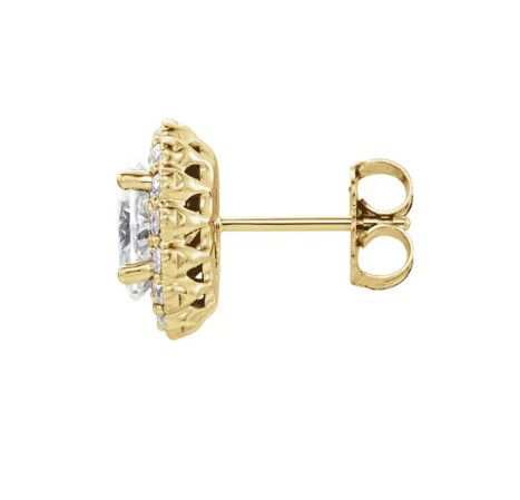 Thumbnail: MER106 - 18K Classic Oval Earrings in rose/white/yellow gold