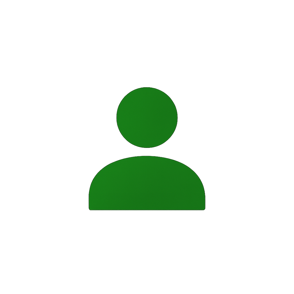 Green user icon on transparent background