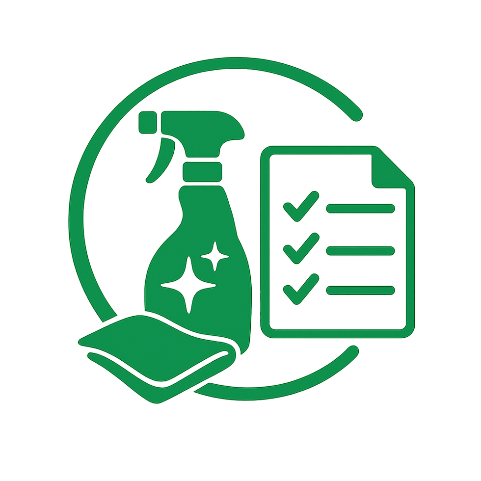 Cleaning checklist icon in green