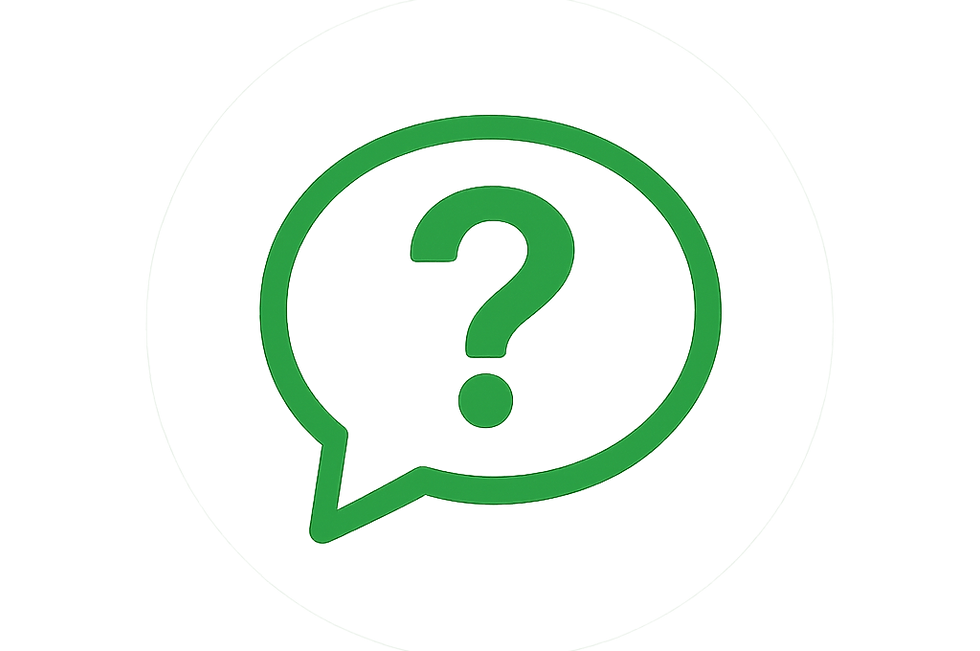 Green speech bubble icon with question mark