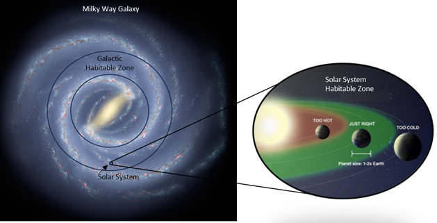 Galactic and Solar Habitable Zones