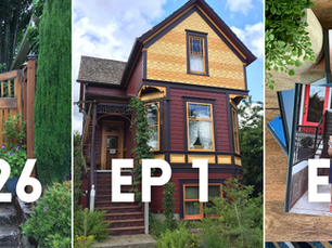 a beautiful fence gate, a colorful home and some photo albums