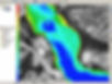 A screen grab of a bathymetric map, showing data in green, blue and yellow