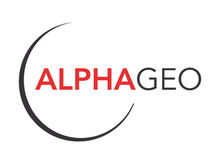 ALPHAGEO logo in red and black on white background