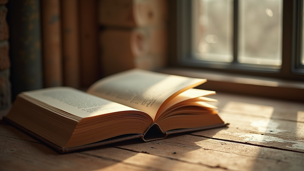 Close-up view of a cozy reading nook with layered textures and warm neutral tones