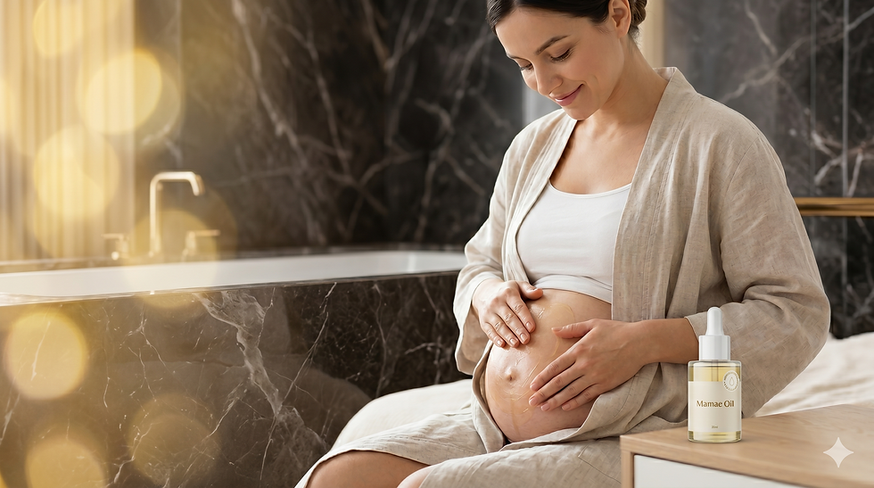 Prevenção de Estrias na Gravidez: Conheça os óleos e ativos hidratantes seguros para usar na barriga e nos seios.