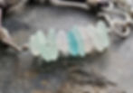 Thumbnail: Frosty Lake Michigan beach glass leather bracelet 