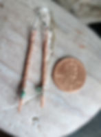 Thumbnail: Hammered copper wire stick earrings