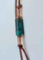 Thumbnail: Copper Bee Charm Beach Glass Lariat Necklace
