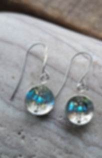 Hammered argentium silver drop earring