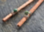 Thumbnail: Hammered copper wire stick earrings