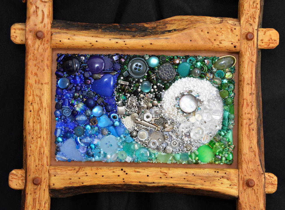 nautilus spiral collage mosaic fine-art