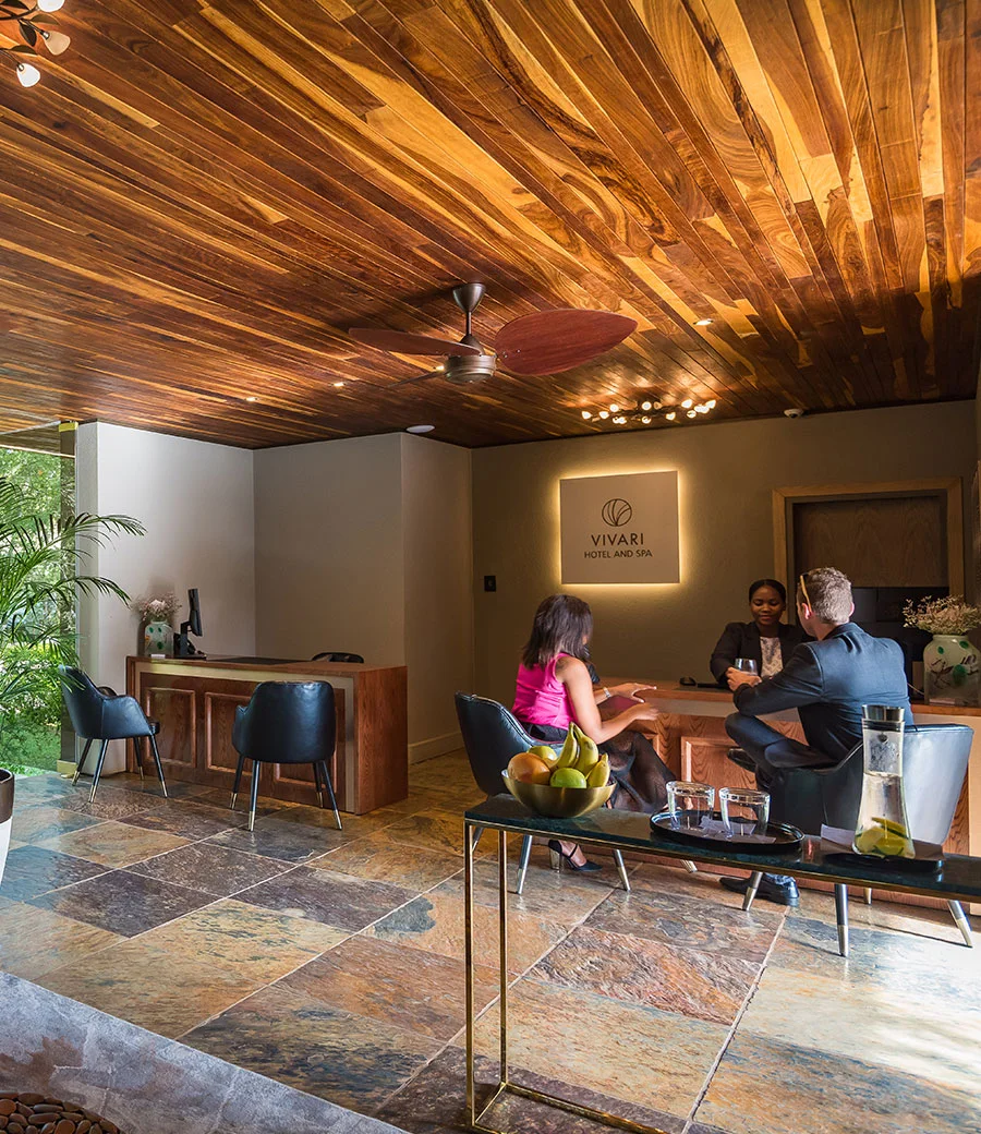 The arrival lounge at Vivari Hotel and Spa