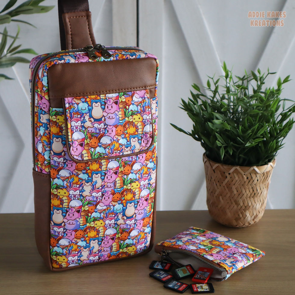 Thumbnail: Poke Plushies Gamer Sling Bag with Matching Zipper Pouch