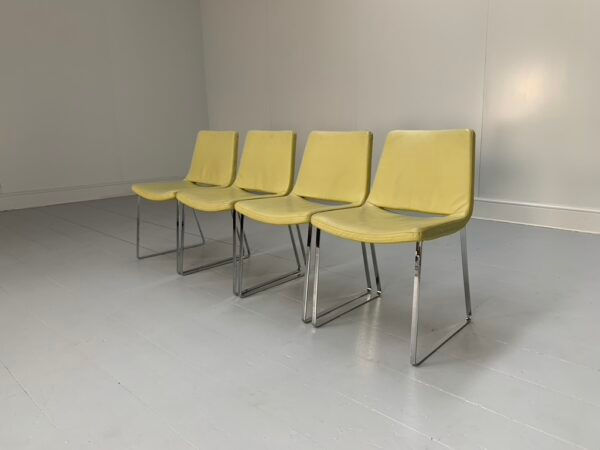 4 B&B Italia “Metropolitan ME48” Dining Chairs – In Yellow “Gamma” Leather - Image 2