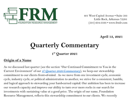 2021 First Quarter Commentary
