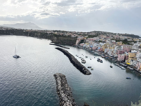 View of Procida Island in Southern Italy