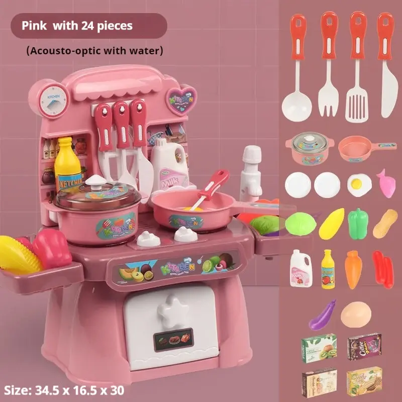 Miniatura: Kids Electric Kitchen Toy Set with Light & Sound Effects, Fun Educational Cookin
