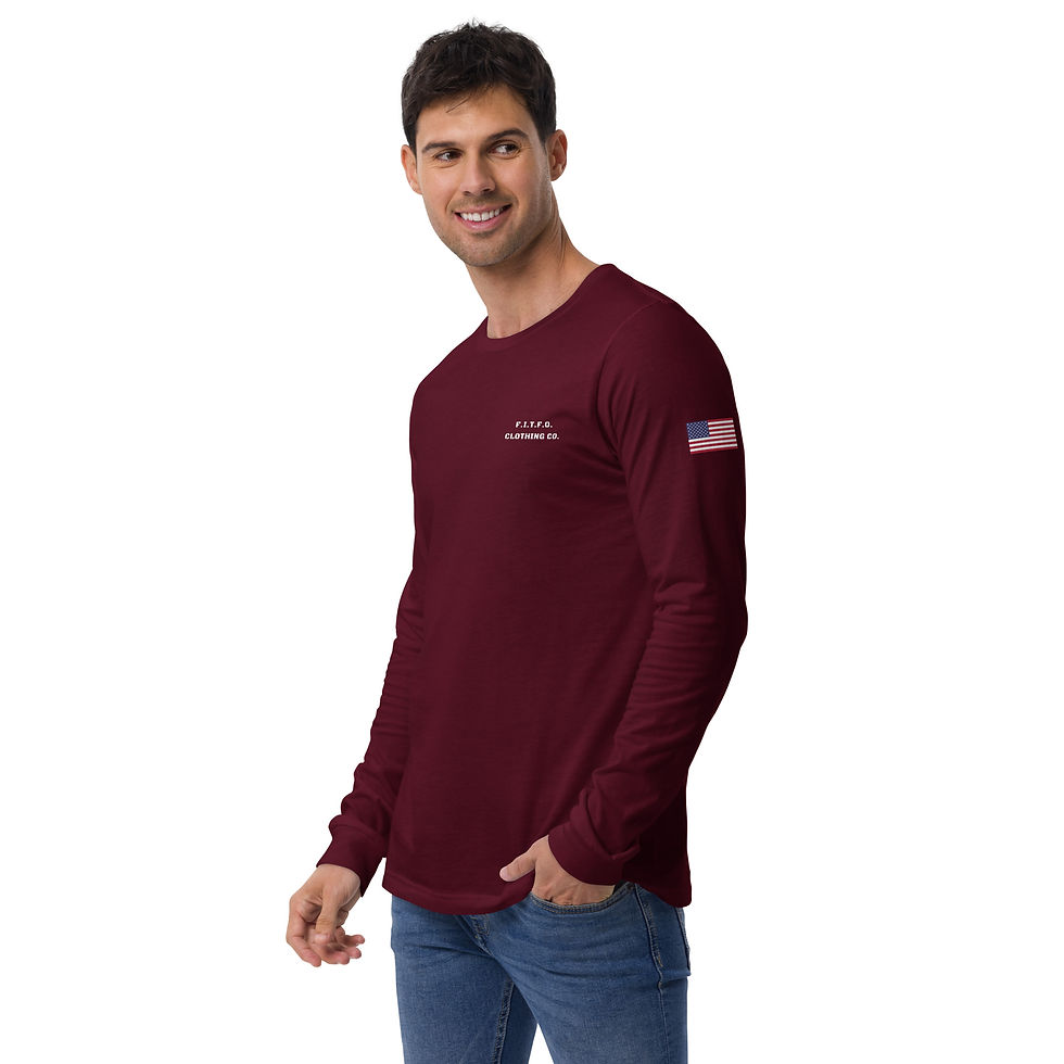 Thumbnail: FITFO Unisex Long Sleeve Tee - Fist WITH American Flag