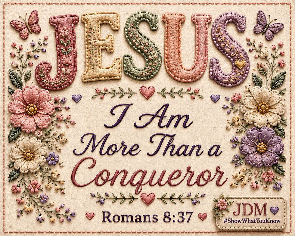 🪡 JESUS, I Am More Than a Conqueror Romans 8:37