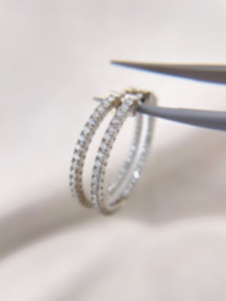 14kw Inside Out LG Diamond Hoops, 1.25 ctw