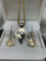 Starburst Diamond Kite Pendant with matching Earrings