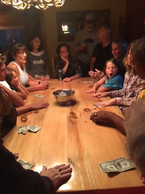 playing games around table