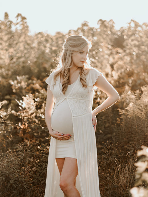 Boise Family Photography maternity client at golden hour