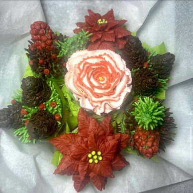 Red, Pink and Pinecone 7 Cupcake Bouquet