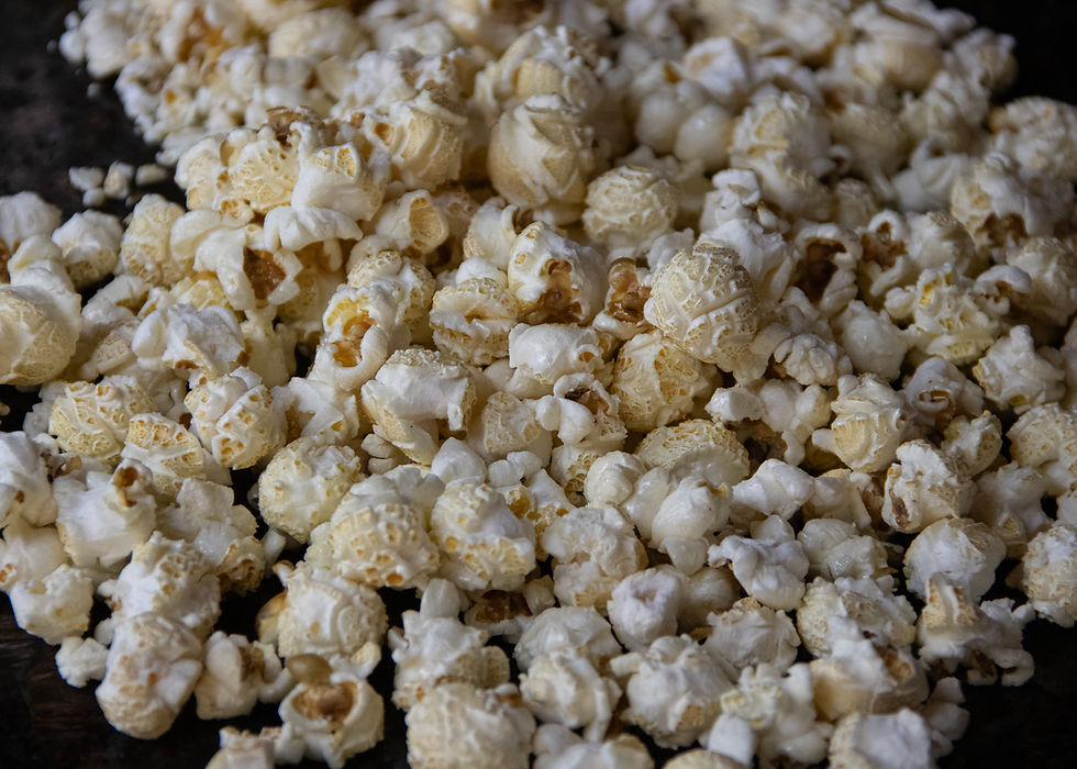 Handmade popcorn in flavours like Salted Butter, Sweet & Salty, Caramel, and Nacho Cheese