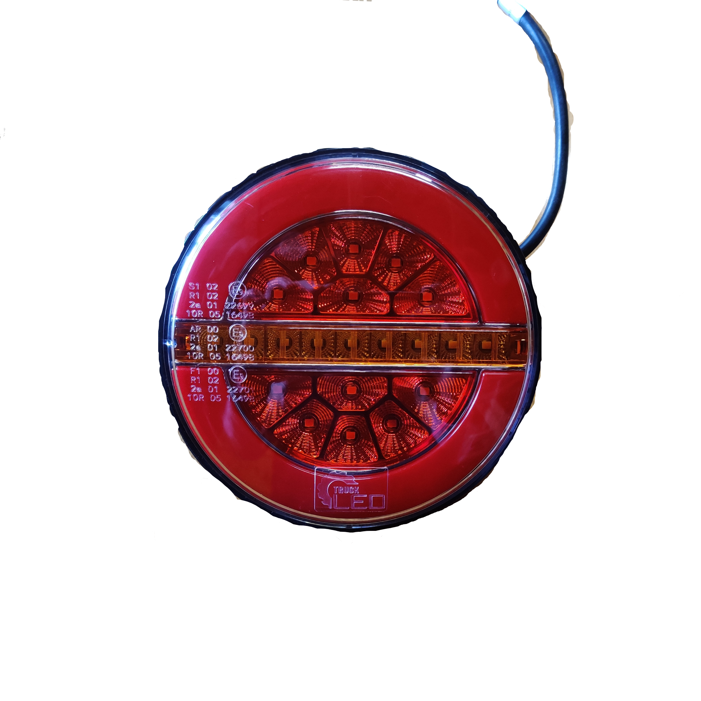 Žibintas LED 1884 dešinė/kairė apvalus, bėgantys posūkiai 12-24V