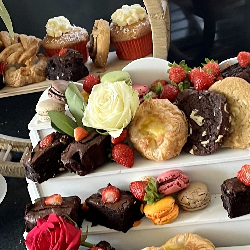 Brownies, Macarons, Lemon Drizzle