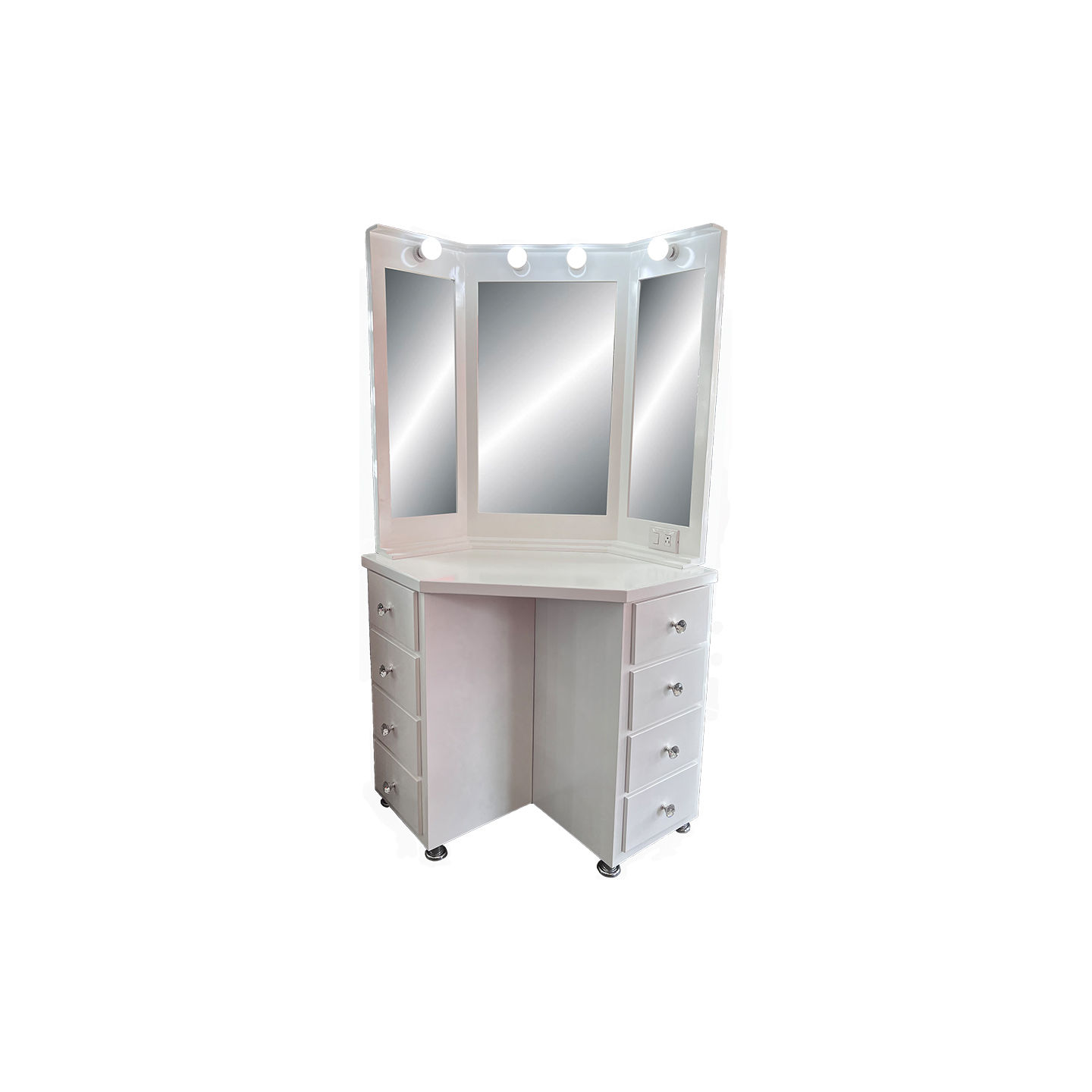 Tocador Hollywood 4 focos 3 espejos