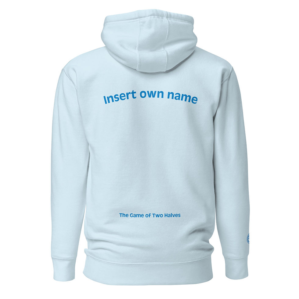 Thumbnail: Unisex Hoodie - Put your own name on it (no number included) - blue embroidery
