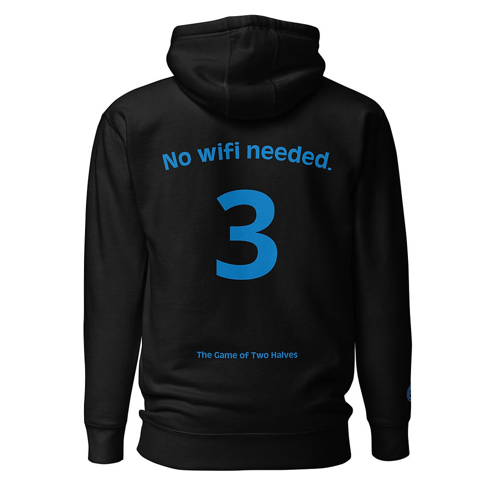 Thumbnail: Unisex Hoodie - No wifi needed (#3) - blue embroidery