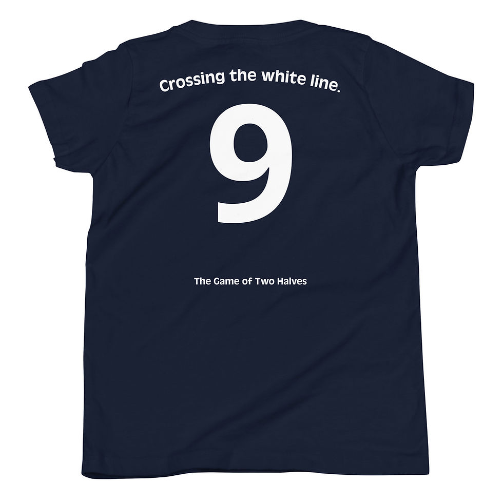Thumbnail: Kids T-Shirt - Crossing the white line (#9)