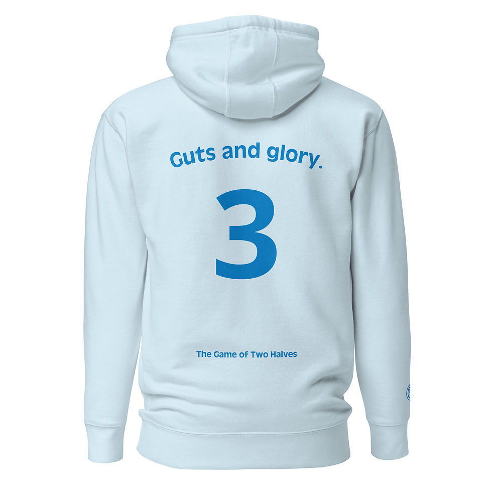 Thumbnail: Unisex Hoodie - Guts and glory (#3) - blue embroidery