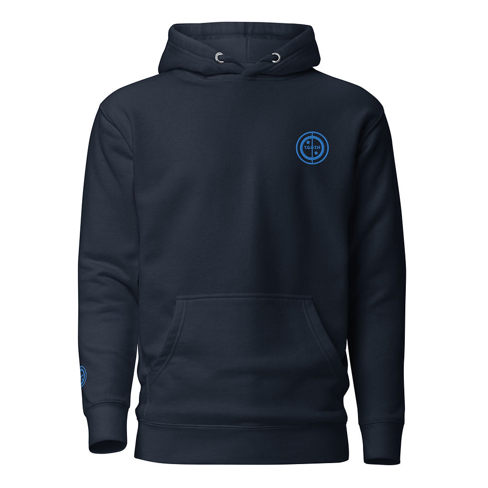 Thumbnail: Unisex Hoodie - 24/7 football (#3) - blue embroidery