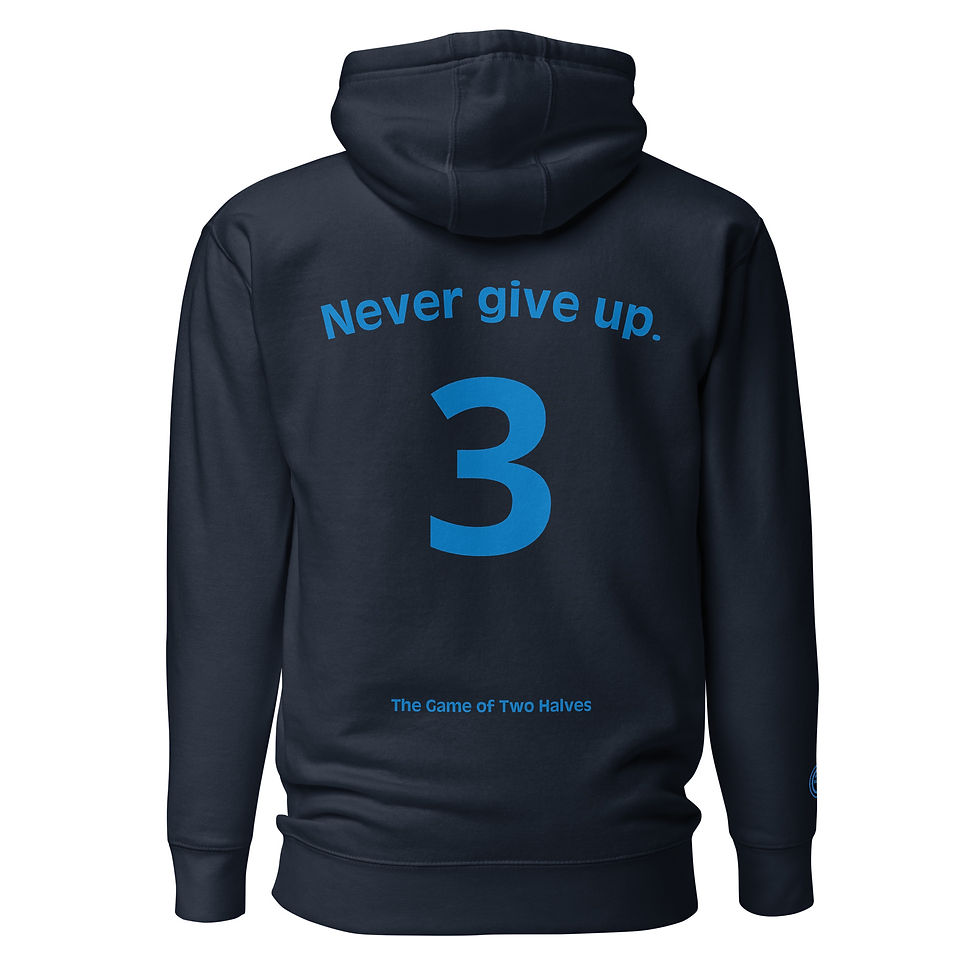 Thumbnail: Unisex Hoodie - Determined (#3) - blue embroidery