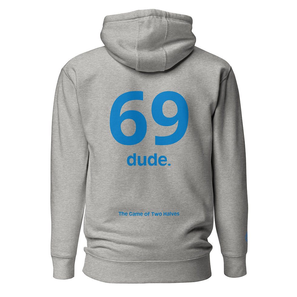 Thumbnail: Unisex Hoodie - 69 dude (#6) - blue embroidery
