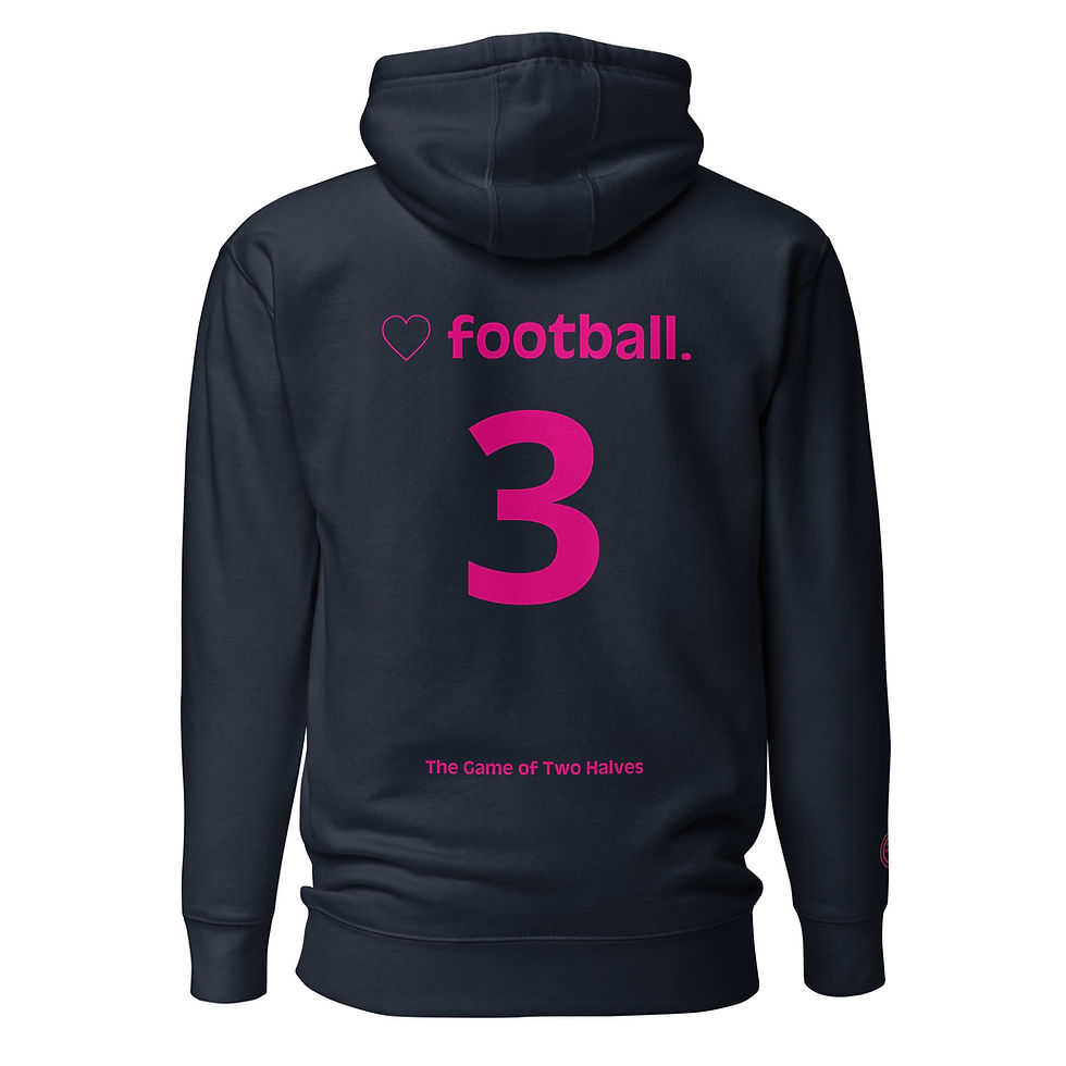 Thumbnail: Unisex Hoodie - Love football (#3) - pink embroidery