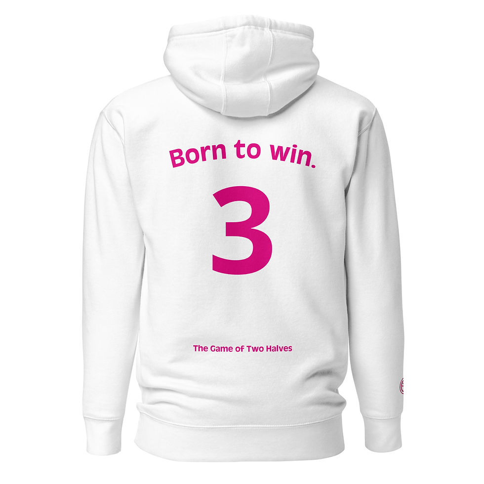 Thumbnail: Unisex Hoodie - Born to win (#3) - pink embroidery