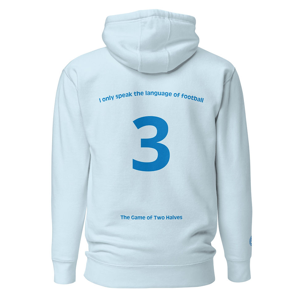 Thumbnail: Unisex Hoodie - I only speak the language of football (#3) - blue embroidery